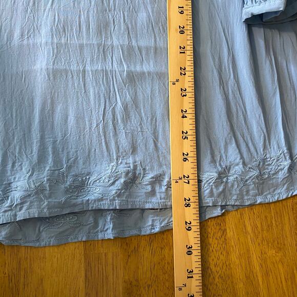 Cynthia Rowley Women's Embroidered Tunic Blouse Size 3X Rayon V-Neck Tassel Ties - Picture 13 of 13